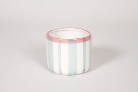 NH-000221 Cache-pot en c&eacute;ramique bleu clair D10,5cm H8,5cm