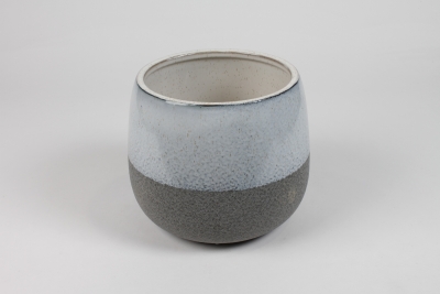 NM-000261 Cache-pot en c�ramique bleu clair D21cm H18cm