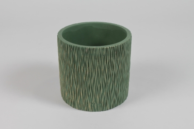 NM-000292 Cache-pot en c�ramique vert mat D14,5cm H14cm