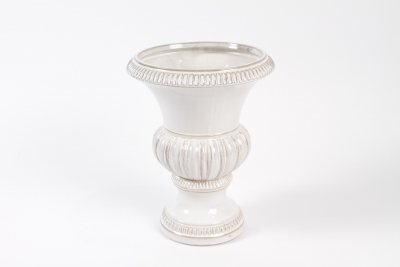 NM-000304 Glossy white ceramic m�dicis vase D22cm H29.5cm
