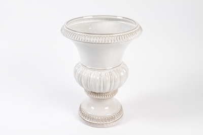 NM-000305 Glossy white ceramic m�dicis vase D26cm H35cm