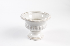 NM-000306 Vase m&eacute;dicis en c&eacute;ramique blanc brillant D20cm H16cm