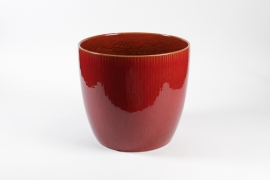 NM-000310 Dark red ceramic planter D38cm H34cm