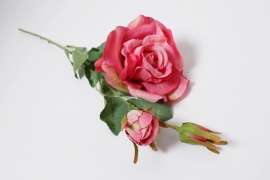 NN-000516 <br />
Old pink artificial rose H65cm