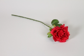 NN-000549 Rose artificielle rouge H50cm