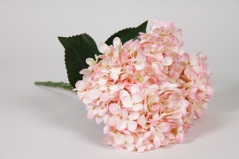 NN-000557 Piquet d'hortensia artificiel rose H47cm