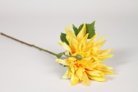 NN-000566 Dahlia artificiel jaune H40cm