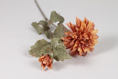 NN-000574 Dahlia artificiel marron orang� H66cm