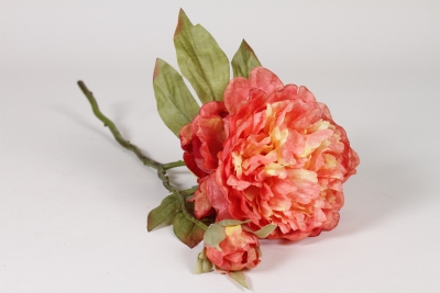 NN-000578 Pivoine artificiel orange H49cm