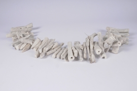 ov75wg White wash driftwood garland L88cm