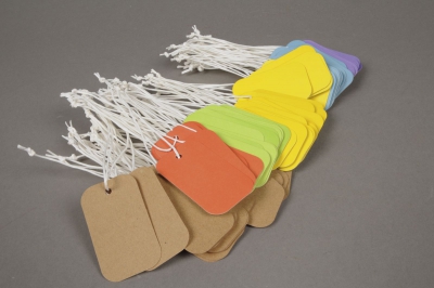 A005TG Paquet de 100 �tiquettes kraft de couleur 3.5cm x 6cm