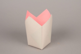 A247QX Paquet de 25 cache-pots en papier étanche gris 8.5cm x 8.5cm H17cm