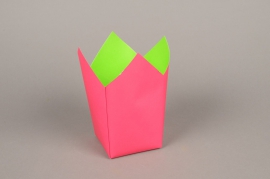 A249QX Paquet de 25 cache-pots en papier étanche rose 8.5cm x 8.5cm H17cm