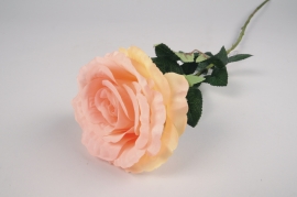 Peach artificial rose H75cm