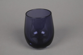 B266W3 Photophore en verre violet D7cm H10cm