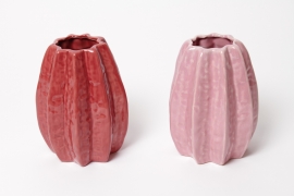 PM-000102 Assorted pink ceramic vase D11.5cm H15cm