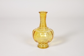 PM-000111 Vase en verre jaune moutarde D9cm H15cm