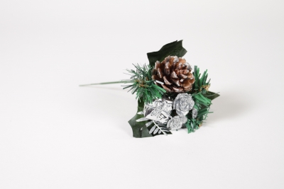 PO-000012 Paquet 72 pics No�l argent brillant D8cm H18cm