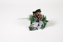 PO-000012 Paquet 72 pics Noël argent brillant D8cm H18cm