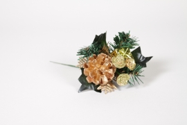 PO-000013 Pack of 72 shiny gold Christmas picks D8cm H18cm