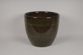 Pot en céramique émaillée vert D56cm H51cm