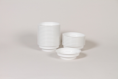 QV-000356 Paquet de 25 coupes en plastique blanc D12cm H3cm