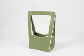 QX-000476 Pack of 5 khaki green bunch holder 23x13.5cm H38cm