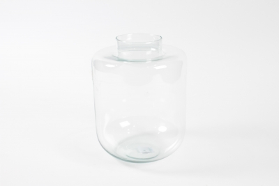 R4-000160 Transparent glass obus vase D19cm H25cm