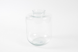 R4-000160 Vase obus en verre transparent D19cm H25cm