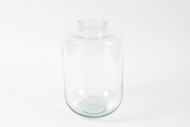 R4-000161 Vase obus en verre transparent D19cm H30cm