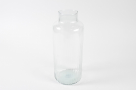 R4-000166 Vase bouteille en verre transparent D14.5cm H35cm
