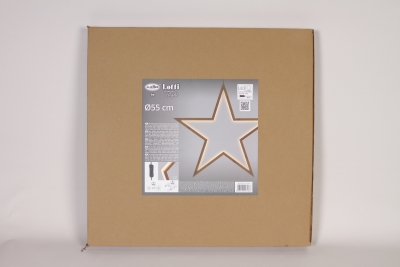 R5-000022 Lighting wooden star with warm white LED D57cm