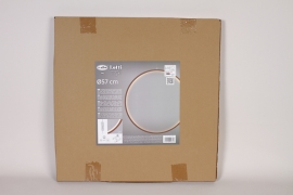 R5-000024 Cercle en bois avec led blanc chaud D57cm