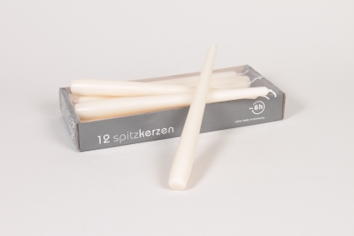RP-000020 Bo�te de 12 bougies flambeaux cr�me H25cm