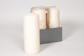 RP-000053 Paquet de 4 bougies cr&egrave;me D8cm H20cm