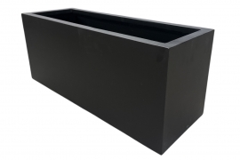 RR-000004 Black polystone planter 112x47cm H55cm