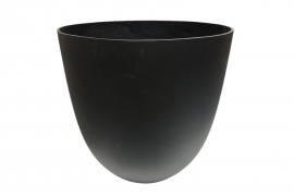 RR-000013 Black polystone pot D72cm H72cm