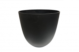 RR-000015 Black polystone pot D43cm H43cm