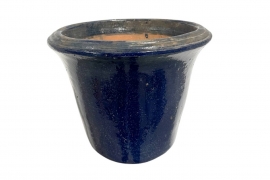 RR-000039 Antique blue terracotta pot D52cm H41cm