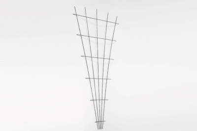 SF-000019 Grey metal fan lattice L75cm H150cm