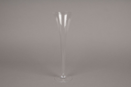B378W3 Soliflore en verre flûte D8.5cm H28cm