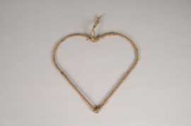 SV32U7 Natural burlap rope heart D28cm