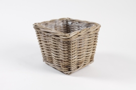 TE-000028 Grey kubu planter 22x22cm H19cm