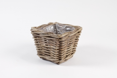 TE-000029 Cache-pot en kubu gris 19x19cm H15cm