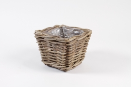 TE-000029 Grey kubu planter 19x19cm H15cm