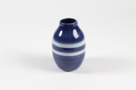 TT-000088 Royal blue glazed ceramic vase D10cm H15cm