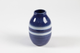 TT-000089 Royal blue glazed ceramic vase D15cm H20.5cm