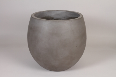 UH-000024 Resin ball pot light grey matt D84cm H75cm