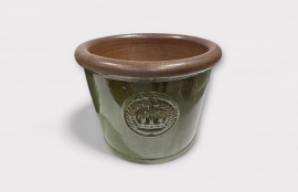 UH-000025 Pot en céramique vert olive brillant D45cm H34cm