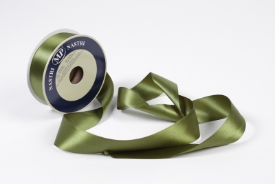 UN-000044 Olive green satin ribbon 40mm x 25m